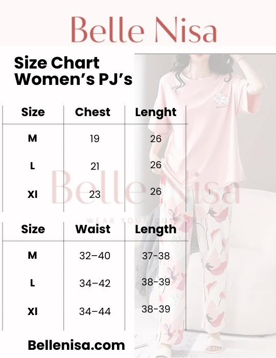 Jersey Cotton Pajama Set - Half-Sleeve & Printed Trousers | BelleNisa
